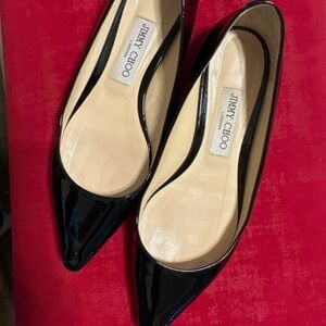 Jimmy Choo Black Patent Leather Flats